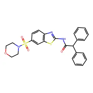 N-(6-(morpholinosulfonyl)benzo[d]thiazol-2-yl)-2,2-diphenylacetamide structure