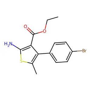 Ethyl 2-amino-4-(4-bromophenyl)-5-methylthiophene-3-carboxylate structure