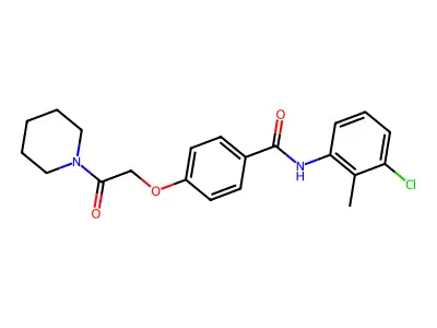 N-(3-chloro-2-methylphenyl)-4-(2-oxo-2-piperidin-1-ylethoxy)benzamide structure