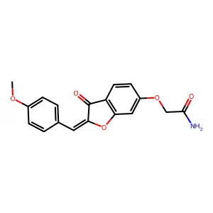 (Z)-2-((2-(4-methoxybenzylidene)-3-oxo-2,3-dihydrobenzofuran-6-yl)oxy)acetamide structure