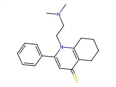 1-(2-(dimethylamino)ethyl)-2-phenyl-5,6,7,8-tetrahydroquinoline-4(1H)-thione structure