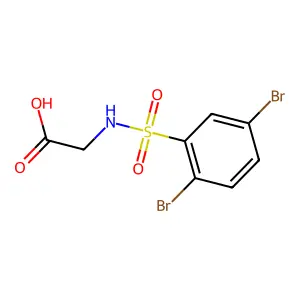 {[(2,5-Dibromophenyl)sulfonyl]amino}acetic acid structure