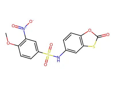 4-methoxy-3-nitro-N-(2-oxobenzo[d][1,3]oxathiol-5-yl)benzenesulfonamide structure