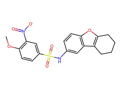 4-methoxy-3-nitro-N-(6,7,8,9-tetrahydrodibenzofuran-2-yl)benzenesulfonamide structure