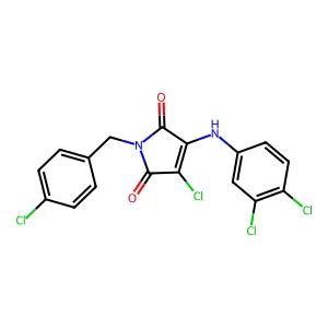 3-Chloro-1-(4-chlorobenzyl)-4-((3,4-dichlorophenyl)amino)-1H-pyrrole-2,5-dione structure