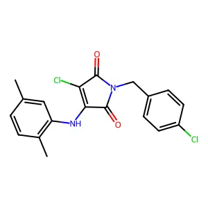 3-Chloro-1-(4-chlorobenzyl)-4-((2,5-dimethylphenyl)amino)-1H-pyrrole-2,5-dione structure