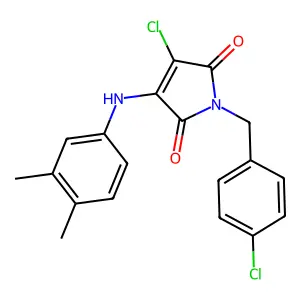 3-Chloro-1-(4-chlorobenzyl)-4-((3,4-dimethylphenyl)amino)-1H-pyrrole-2,5-dione structure