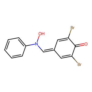 (Z)-N-(3,5-dibromo-4-hydroxybenzylidene)aniline oxide structure