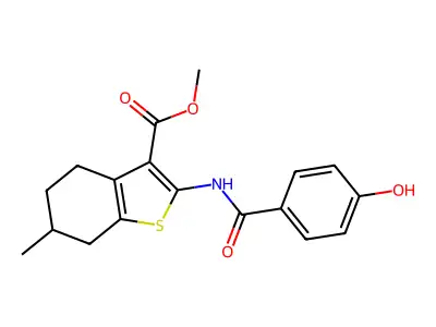 methyl 2-(4-hydroxybenzamido)-6-methyl-4,5,6,7-tetrahydro-1-benzothiophene-3-carboxylate structure