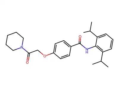 N-[2,6-di(propan-2-yl)phenyl]-4-(2-oxo-2-piperidin-1-ylethoxy)benzamide structure