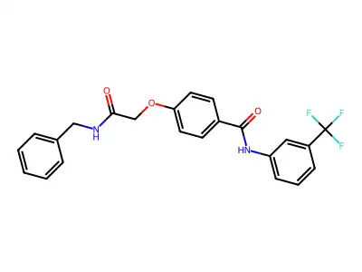 4-[2-(benzylamino)-2-oxoethoxy]-N-[3-(trifluoromethyl)phenyl]benzamide structure