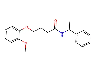 4-(2-methoxyphenoxy)-N-(1-phenylethyl)butanamide structure