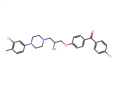1-[4-(3-chloro-4-methylphenyl)piperazin-1-yl]-3-[4-(4-chlorobenzoyl)phenoxy]propan-2-ol structure