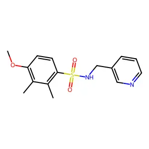 4-methoxy-2,3-dimethyl-N-(pyridin-3-ylmethyl)benzenesulfonamide structure