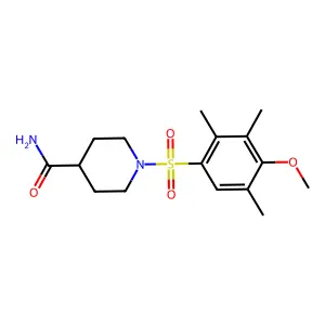 1-[(4-Methoxy-2,3,5-trimethylphenyl)sulfonyl]piperidine-4-carboxamide structure