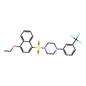 1-[(4-Ethoxynaphthalen-1-yl)sulfonyl]-4-[3-(trifluoromethyl)phenyl]piperazine structure