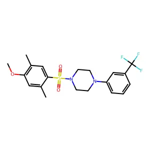 1-((4-methoxy-2,5-dimethylphenyl)sulfonyl)-4-(3-(trifluoromethyl)phenyl)piperazine structure