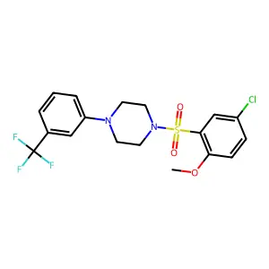 1-[(5-Chloro-2-methoxyphenyl)sulfonyl]-4-[3-(trifluoromethyl)phenyl]piperazine structure