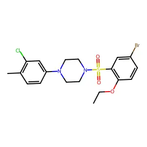 1-(5-Bromo-2-ethoxybenzenesulfonyl)-4-(3-chloro-4-methylphenyl)piperazine structure