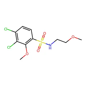 3,4-dichloro-2-methoxy-N-(2-methoxyethyl)benzenesulfonamide structure