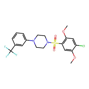 1-[(4-chloro-2,5-dimethoxyphenyl)sulfonyl]-4-[3-(trifluoromethyl)phenyl]piperazine structure