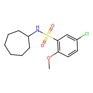 5-chloro-N-cycloheptyl-2-methoxybenzenesulfonamide structure