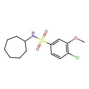 4-氯-N-环庚基-3-甲氧基苯磺酰胺 structure