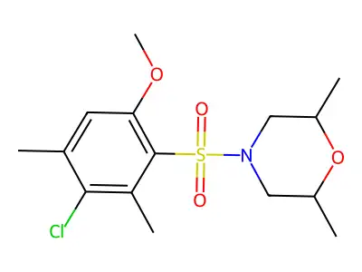 4-((3-Chloro-6-methoxy-2,4-dimethylphenyl)sulfonyl)-2,6-dimethylmorpholine structure
