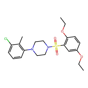 1-(3-Chloro-2-methylphenyl)-4-(2,5-diethoxybenzenesulfonyl)piperazine structure