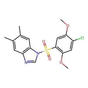 1-(4-chloro-2,5-dimethoxybenzenesulfonyl)-5,6-dimethyl-1H-1,3-benzodiazole structure