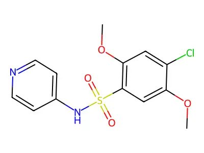 4-chloro-2,5-dimethoxy-N-pyridin-4-ylbenzenesulfonamide structure