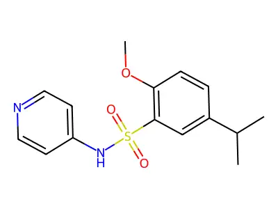 2-methoxy-5-propan-2-yl-N-pyridin-4-ylbenzenesulfonamide structure