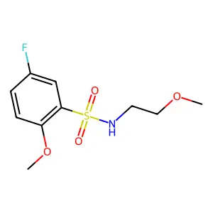 5-fluoro-2-methoxy-N-(2-methoxyethyl)benzenesulfonamide structure