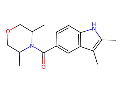 (2,3-dimethyl-1H-indol-5-yl)-(3,5-dimethylmorpholin-4-yl)methanone structure