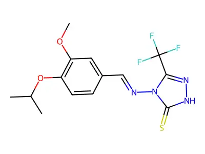4-[(E)-[(4-ISOPROPOXY-3-METHOXYPHENYL)METHYLIDENE]AMINO]-5-(TRIFLUOROMETHYL)-1,2,4-TRIAZOLE-3-THIOL structure