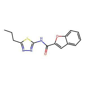 N-(5-propyl-1,3,4-thiadiazol-2-yl)-1-benzofuran-2-carboxamide structure