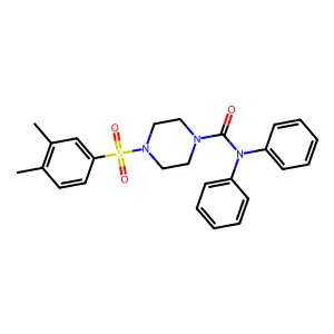 4-(3,4-dimethylbenzenesulfonyl)-N,N-diphenylpiperazine-1-carboxamide structure