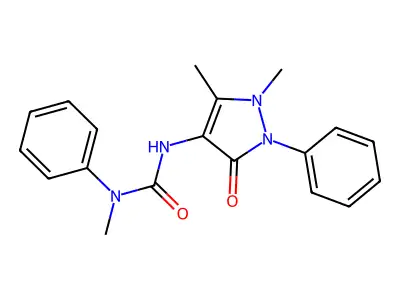 N'-(1,5-dimethyl-3-oxo-2-phenyl-2,3-dihydro-1H-pyrazol-4-yl)-N-methyl-N-phenylurea structure