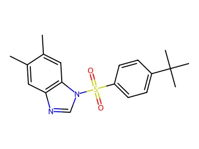 1-[(4-tert-butylphenyl)sulfonyl]-5,6-dimethyl-1H-benzimidazole structure