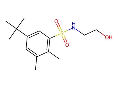5-tert-butyl-N-(2-hydroxyethyl)-2,3-dimethylbenzenesulfonamide structure