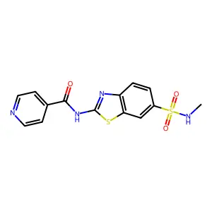 N-[6-(methylsulfamoyl)-1,3-benzothiazol-2-yl]pyridine-4-carboxamide structure