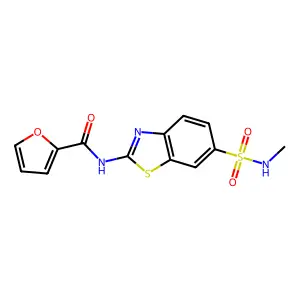 N-[6-(methylsulfamoyl)-1,3-benzothiazol-2-yl]furan-2-carboxamide structure