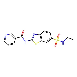 N-{6-[(ethylamino)sulfonyl]-1,3-benzothiazol-2-yl}nicotinamide structure