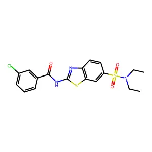 3-chloro-N-(6-(N,N-diethylsulfamoyl)benzo[d]thiazol-2-yl)benzamide structure