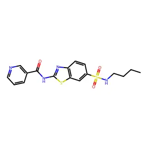 N-[6-(butylsulfamoyl)-1,3-benzothiazol-2-yl]pyridine-3-carboxamide structure
