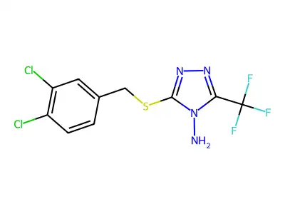 3-{[(3,4-dichlorophenyl)methyl]sulfanyl}-5-(trifluoromethyl)-4H-1,2,4-triazol-4-amine structure
