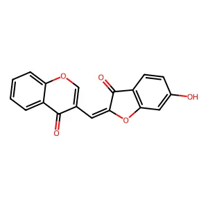 3-[(6-Hydroxy-3-oxobenzo[d]furan-2-ylidene)methyl]chromen-4-one structure