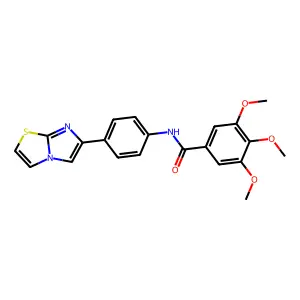 N-(4-imidazo[2,1-b][1,3]thiazol-6-ylphenyl)-3,4,5-trimethoxybenzamide structure