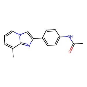 N-[4-(8-methylimidazo[1,2-a]pyridin-2-yl)phenyl]acetamide structure