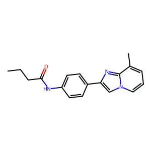 N-[4-(8-methylimidazo[1,2-a]pyridin-2-yl)phenyl]butanamide structure
